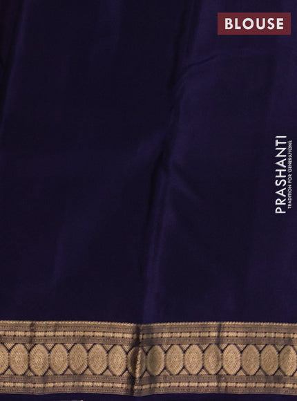 Wine & Navy Blue Kanchipuram Silk - Buttas