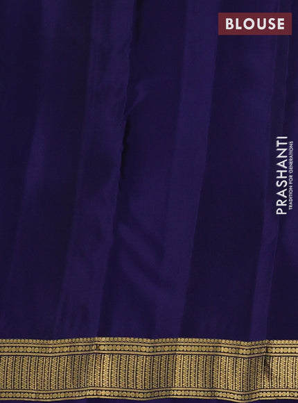 Peacock Green & Navy Blue Kanchipuram Silk - Buttas
