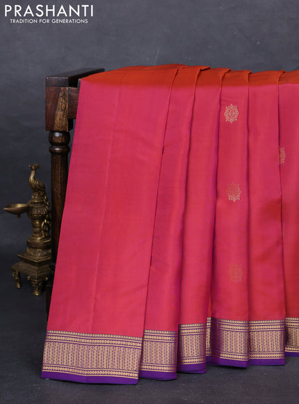 Red & Violet Kanchipuram Silk - Buttas