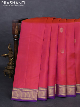 Red & Violet Kanchipuram Silk - Buttas