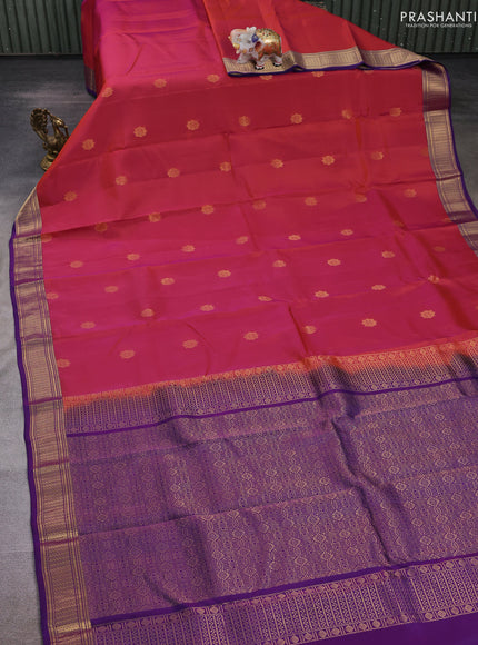 Red & Violet Kanchipuram Silk - Buttas