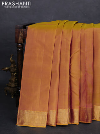 Mustard Yellow Kanchipuram Silk - Buttas