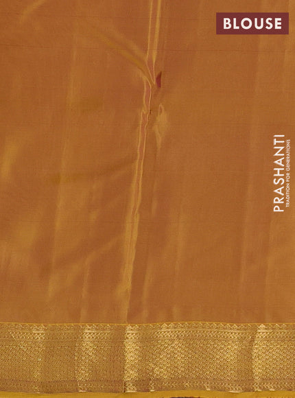 Mustard Yellow Kanchipuram Silk - Buttas