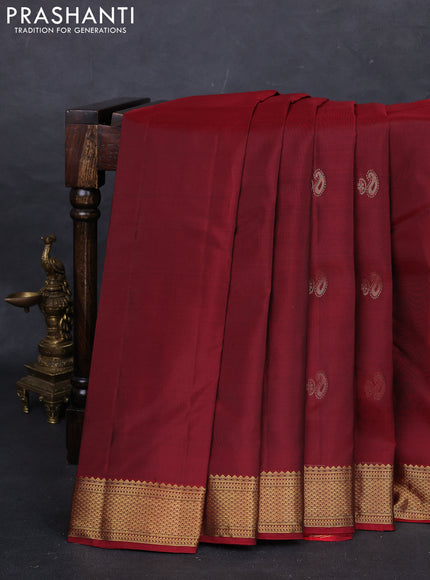 Maroon Kanchipuram Silk - Buttas