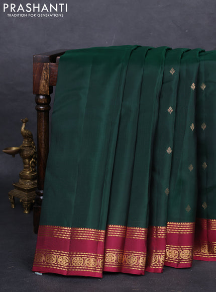 Green & Maroon Kanchipuram Silk - Buttas