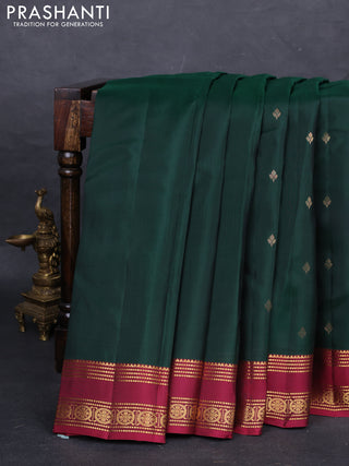 Green & Maroon Kanchipuram Silk - Buttas
