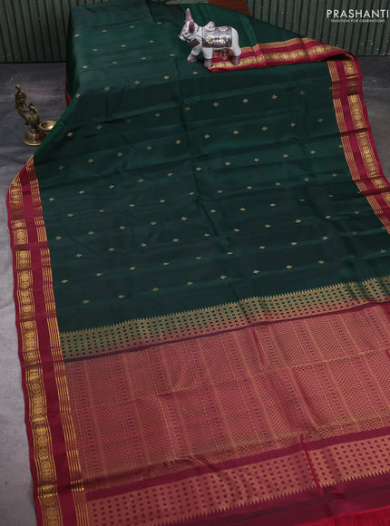 Green & Maroon Kanchipuram Silk - Buttas