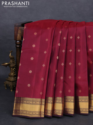 Maroon & Coffee Brown Kanchipuram Silk - Buttas