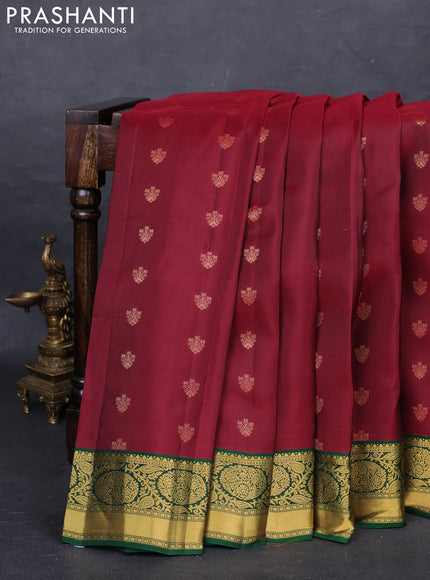 Maroon & Green Kanchipuram Silk - Buttas