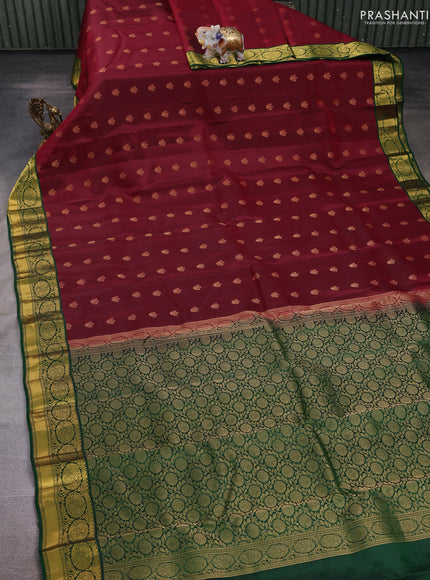 Maroon & Green Kanchipuram Silk - Buttas