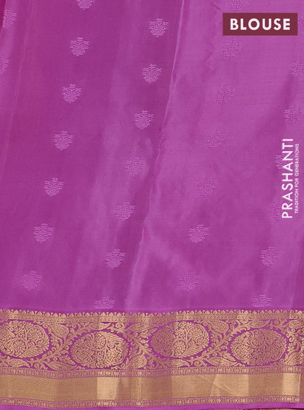 Mustard Green & Pink Kanchipuram Silk - Buttas
