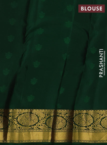 Wine & Green Kanchipuram Silk - Buttas