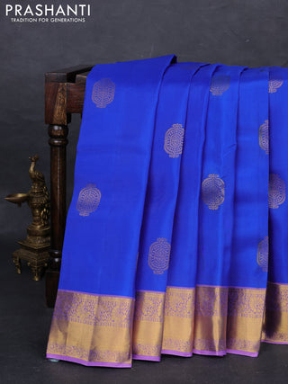 Blue & Lavender Kanchipuram Silk - Buttas