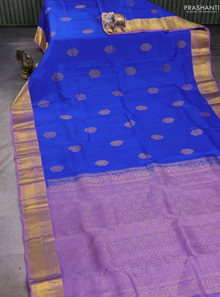 Blue & Lavender Kanchipuram Silk - Buttas