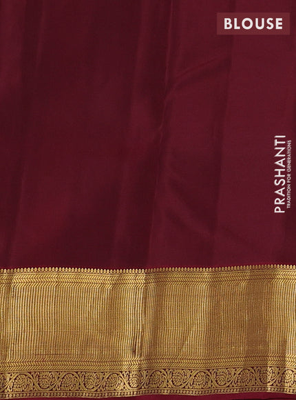 Navy  Blue & Maroon Kanchipuram Silk - Buttas