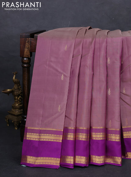 Pastel Purple & Purple Kanchipuram Silk - Buttas