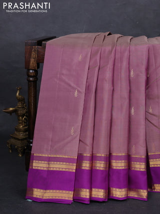 Pastel Purple & Purple Kanchipuram Silk - Buttas