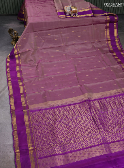Pastel Purple & Purple Kanchipuram Silk - Buttas