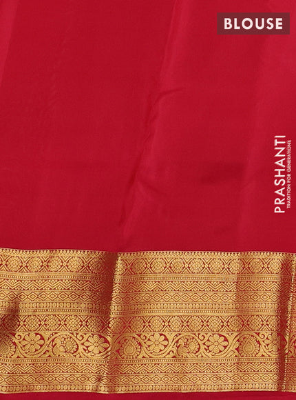 Peach & Red Kanchipuram Silk - Buttas