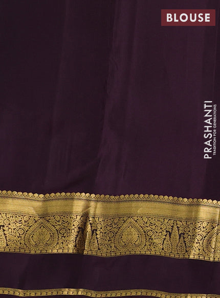 Peacock Green & Wine Shade Kanchipuram Silk - Buttas