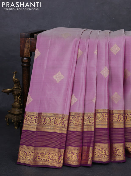 Pastel Purple & Purple Kanchipuram Silk - Buttas