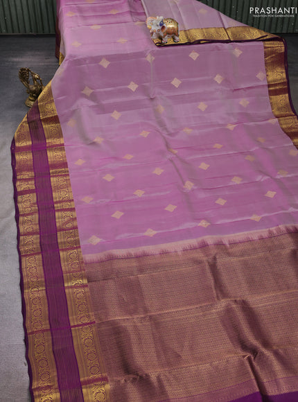 Pastel Purple & Purple Kanchipuram Silk - Buttas
