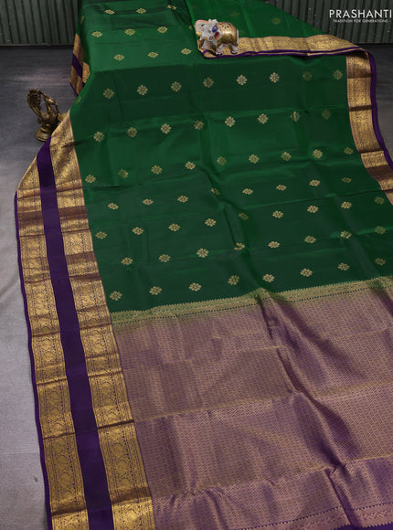 Green & Violet Kanchipuram Silk - Buttas