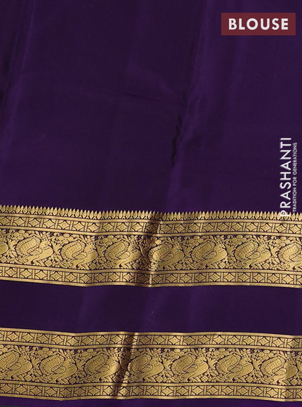 Green & Violet Kanchipuram Silk - Buttas