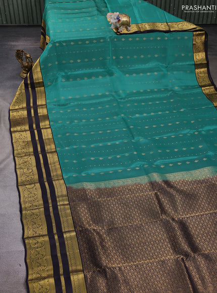 Green & Black Kanchipuram Silk - Buttas