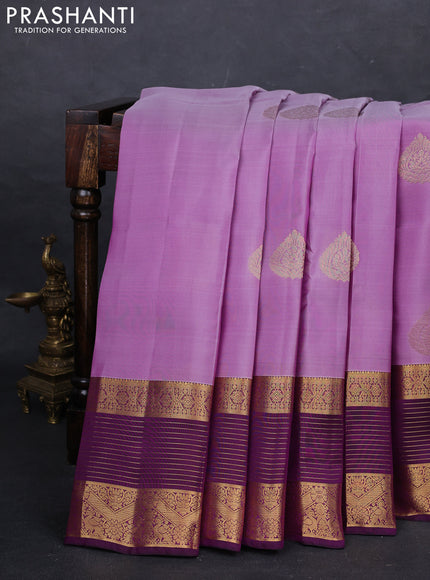 Lavender & Purple Kanchipuram Silk - Buttas