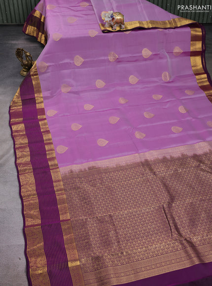 Lavender & Purple Kanchipuram Silk - Buttas