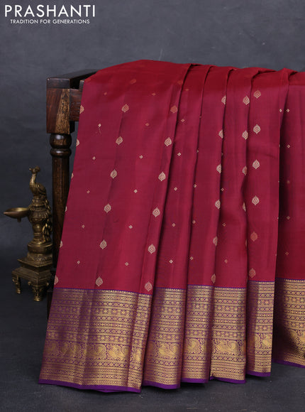 Maroon & Purple Kanchipuram Silk - Buttas