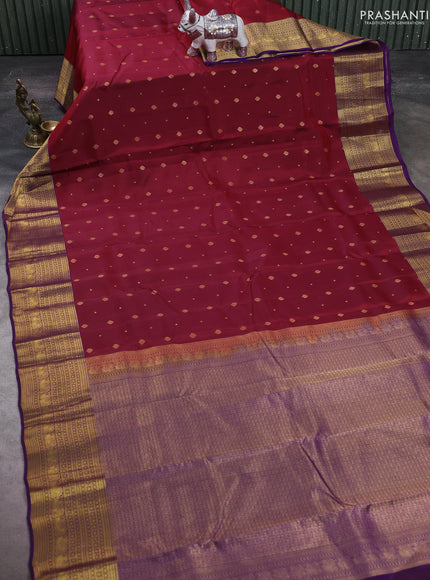 Maroon & Purple Kanchipuram Silk - Buttas