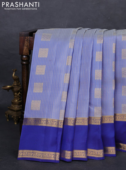 Grey & Blue Kanchipuram Silk - Weaves