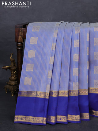 Grey & Blue Kanchipuram Silk - Weaves