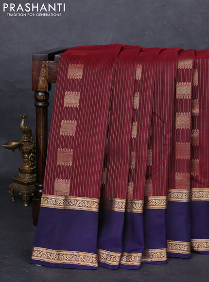 Maroon & Blue Kanchipuram Silk - Weaves