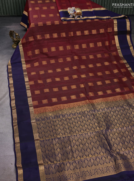 Maroon & Blue Kanchipuram Silk - Weaves