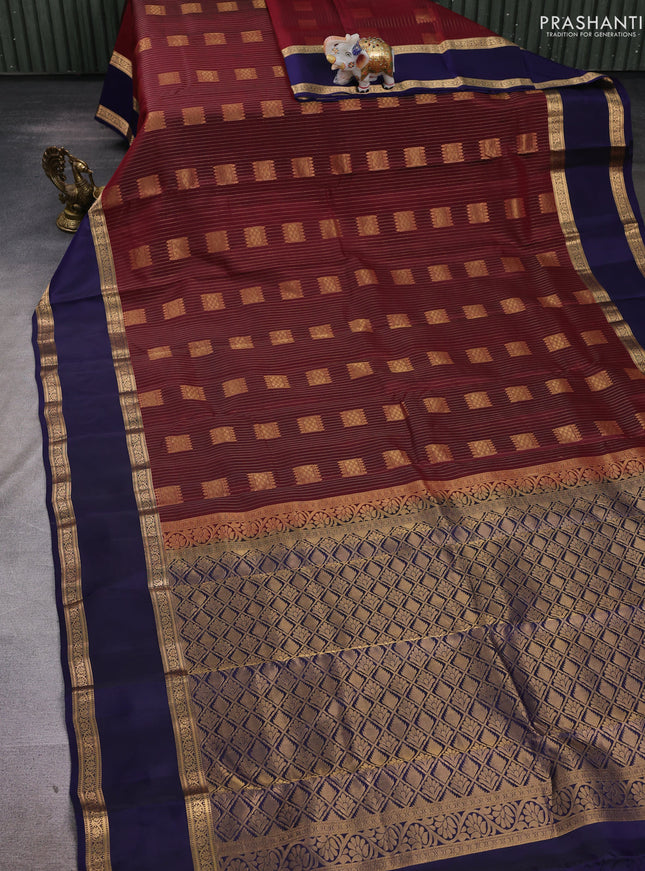 Maroon & Blue Kanchipuram Silk - Weaves