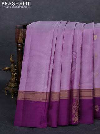 Pastel Purple & Purple Kanchipuram Silk - Buttas