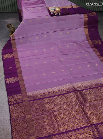 Pastel Purple & Purple Kanchipuram Silk - Buttas