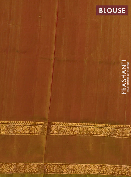 Rustic Orange & Mustard Green Pure Uppada Silk - Buttas