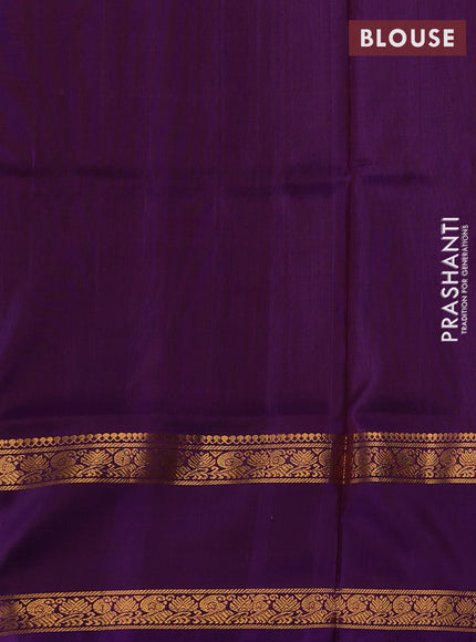 Mehendi Green & Purple Pure Uppada Silk - Buttas