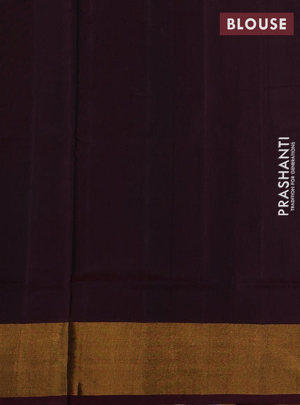 Peacock Green & Wine Pure Uppada Silk - Weaves