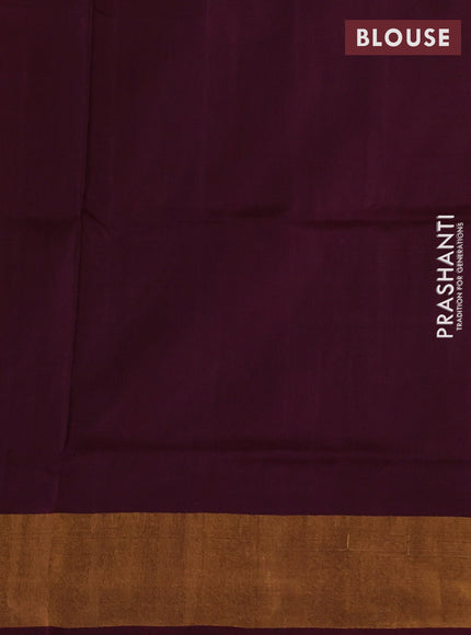 Pastel Brown & Wine Pure Uppada Silk - Weaves