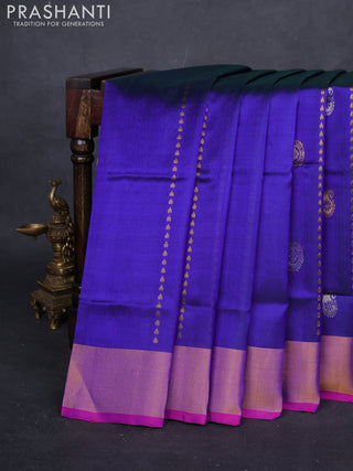 Blue & Pink Pure Uppada Silk - Weaves