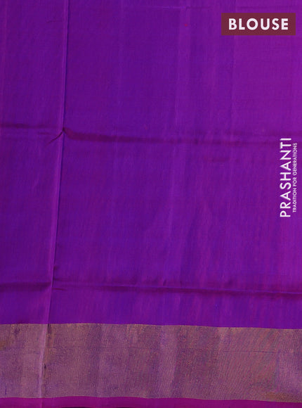 Blue & Pink Pure Uppada Silk - Weaves