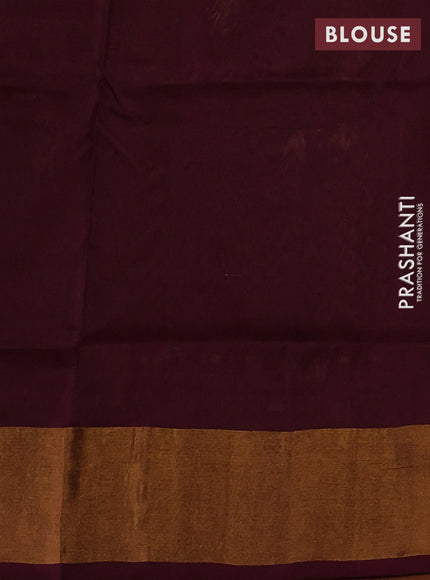 Mustard Yellow & Wine Pure Uppada Silk - Weaves