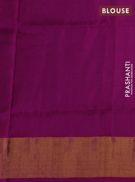 Elaichi Green & Magenta Pink Pure Uppada Silk - Buttas