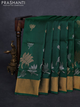 Green Pure Uppada Silk - Buttas