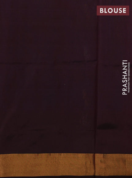 Cs Blue & Coffee Brown Pure Uppada Silk - Buttas